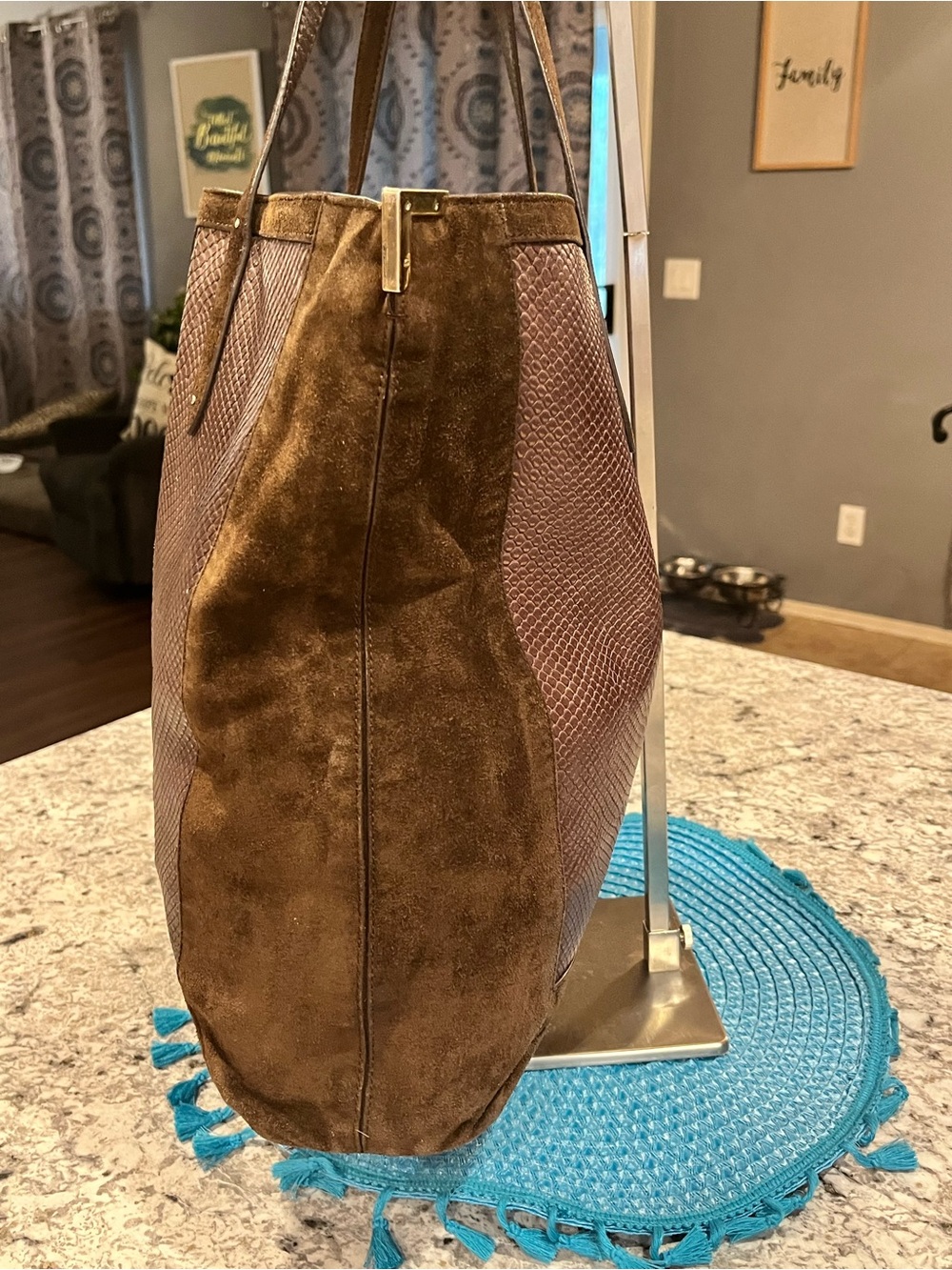 Coach Jose Tote Suede & Reptile Embossed Leather F32786 - Picture 5 of 16